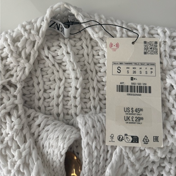 Zara White Chunky Knit Top - Picture 3 of 3
